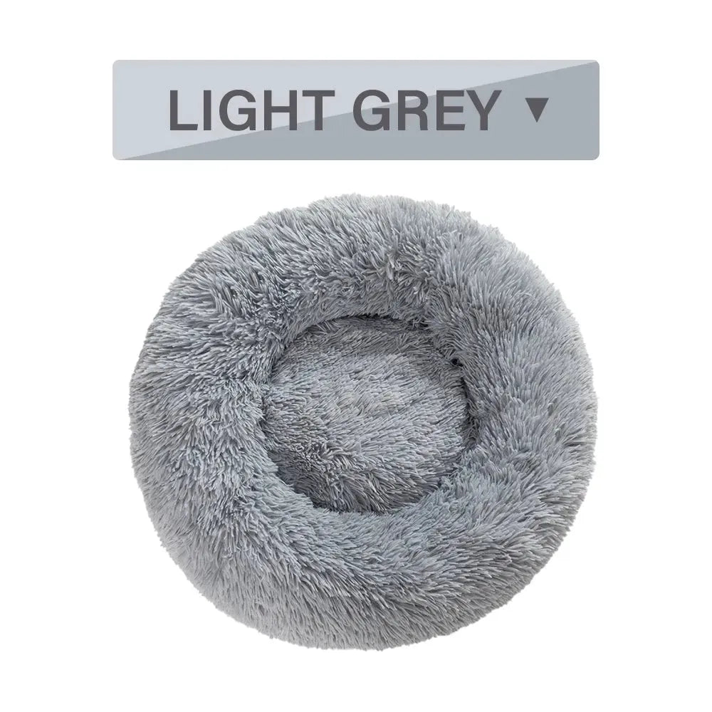 Fluffy Donut Dog Bed Warm Soft Long Plush Pet Cushion Dog House Cat Bed Washable Pet Sofa Mat Calming Samll Large Dog Beds - Bellarte Enchanté Fluffy Donut Dog Bed Warm Soft Long Plush Pet Cushion Dog House Cat Bed Washable Pet Sofa Mat Calming Samll Large Dog Beds